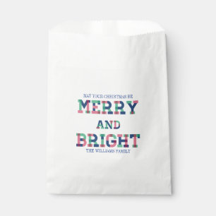 Colorful Merry And Bright Christmas Favor Bag