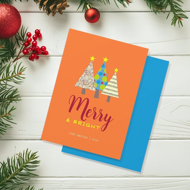 Colorful Merry and Bright Christmas Holiday Card (Creator Uploaded)
