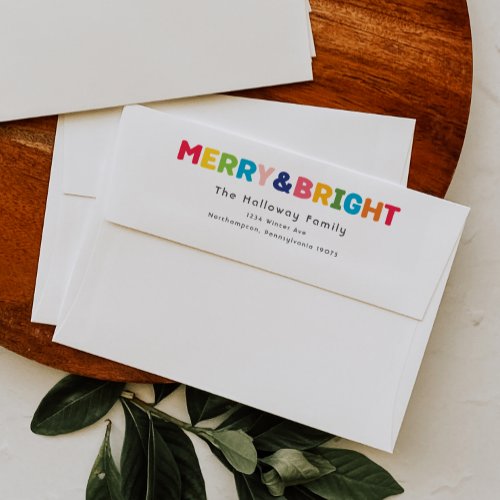 Colorful Merry and Bright Envelope
