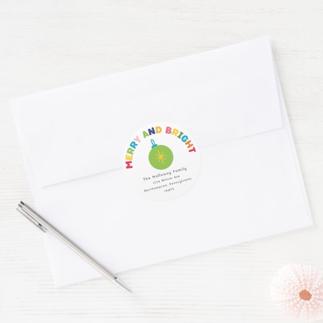 Colorful Merry and Bright Envelope Seals (Envelope)