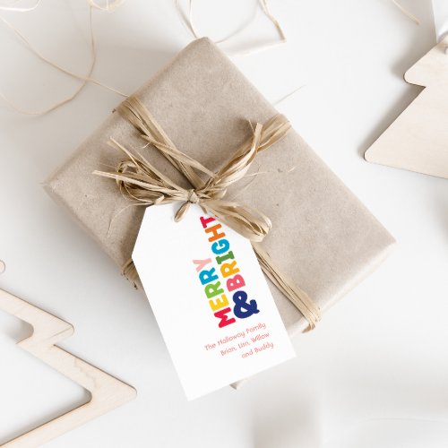 Colorful Merry and Bright Gift Tag