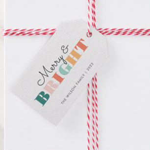 Colorful Merry and Bright Gift Tags
