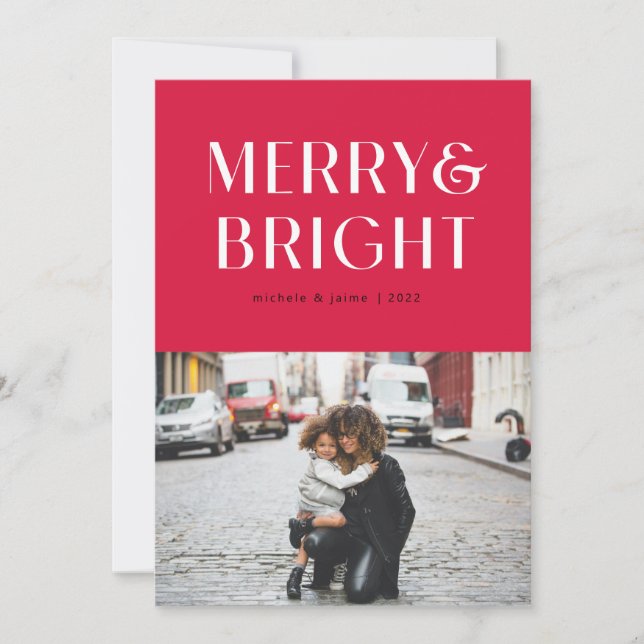 colorful merry and bright holiday card (Front)