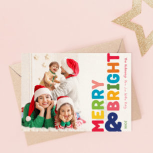 Colorful Merry and Bright Holiday Card