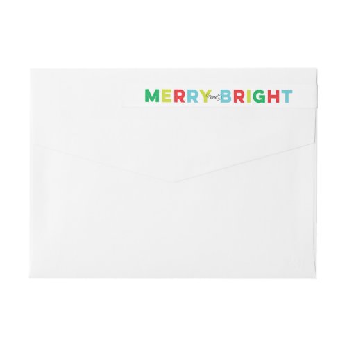 Colorful Merry and Bright Holiday Card Wrap Around Label