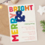 Colorful Merry and Bright Holiday Party Invitation