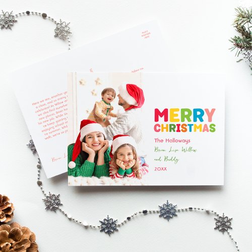 Colorful Merry and Bright Year In Review Six_Photo Holiday Postcard