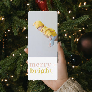 Colorful Merry + Bright With Photo Happy Holiday