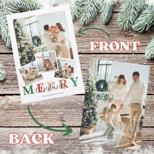 Colorful Merry Christmas 5 Photos Holiday Card