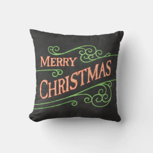 Colorful Merry Christmas Chalkboard Cushion