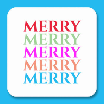 Colorful Merry Christmas Coasters by KathyHenis at Zazzle