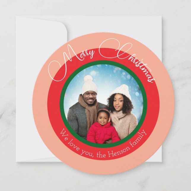 Colorful Merry Christmas Family Photo Holiday (Front)