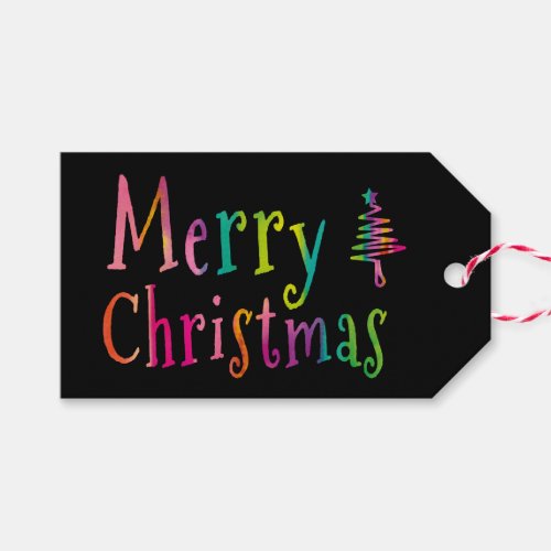 Colorful Merry Christmas  Gift Tags