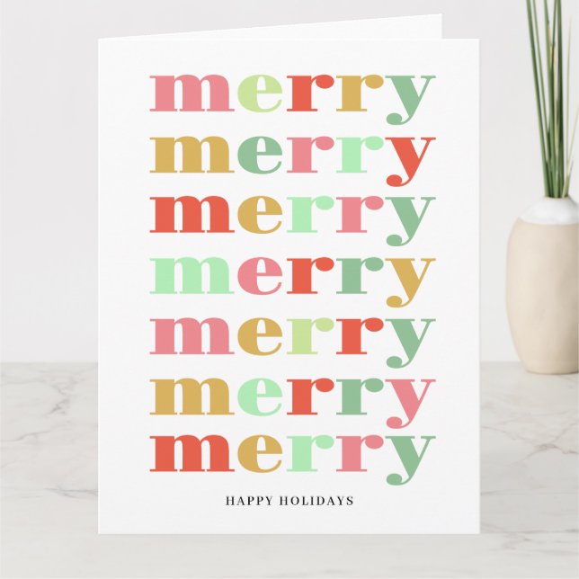 Colorful merry christmas greeting card  (Front)