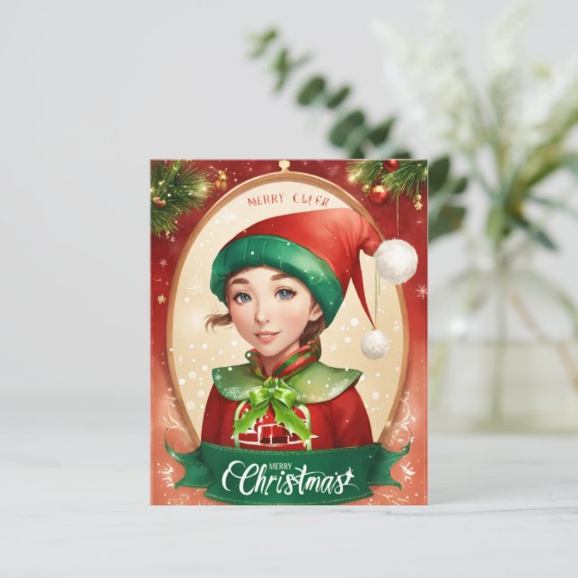 Colorful Merry Christmas Greeting Card (Standing Front)