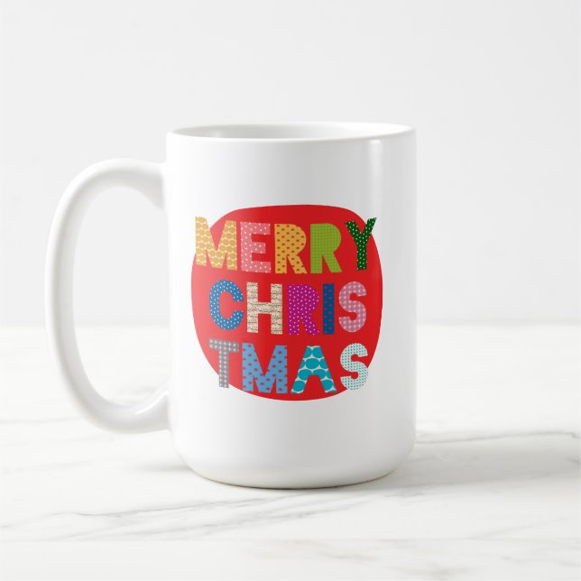 Colorful Merry Christmas Kids Holiday Gift Mug (Left)