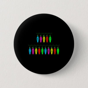 Colorful Merry Christmas Lights Font Girls Boys T Button