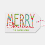 Colorful Merry Christmas Personalized Gift Tags
