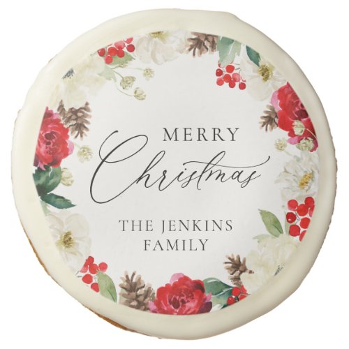 Colorful Merry Christmas Personalized Sugar Cookie
