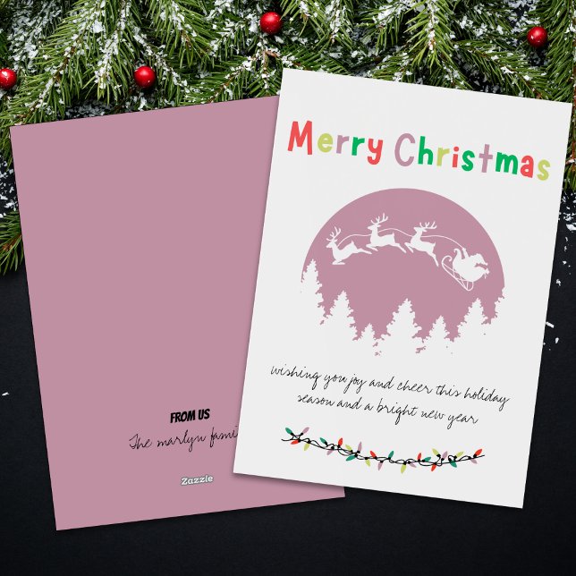 Colorful Merry Christmas script Holiday Card (Creator Uploaded)