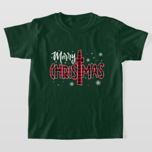 Colorful Merry Christmas Text Art Design T_Shirt