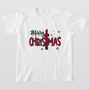 Colorful Merry Christmas Typography Design T-Shirt