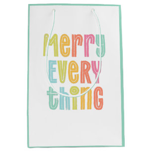 Colorful Merry Everything Holiday Medium Gift Bag
