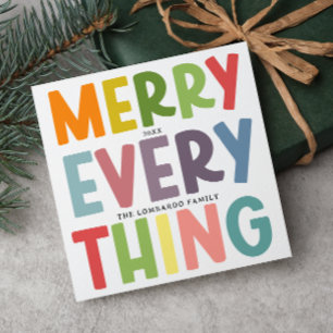 Colorful Merry Everything Inclusive NON-PHOTO  Holiday Card