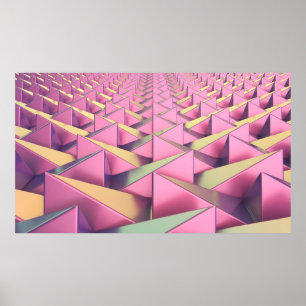Colorful metal pyramids poster