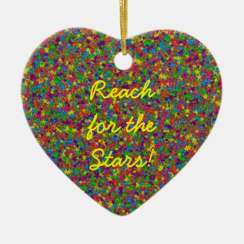 Colorful Metal Stars-heart Shaped Ornament by SerenityGardens at Zazzle