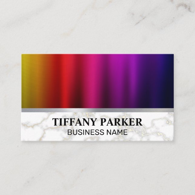Colorful Metallic Background Business Card (Front)