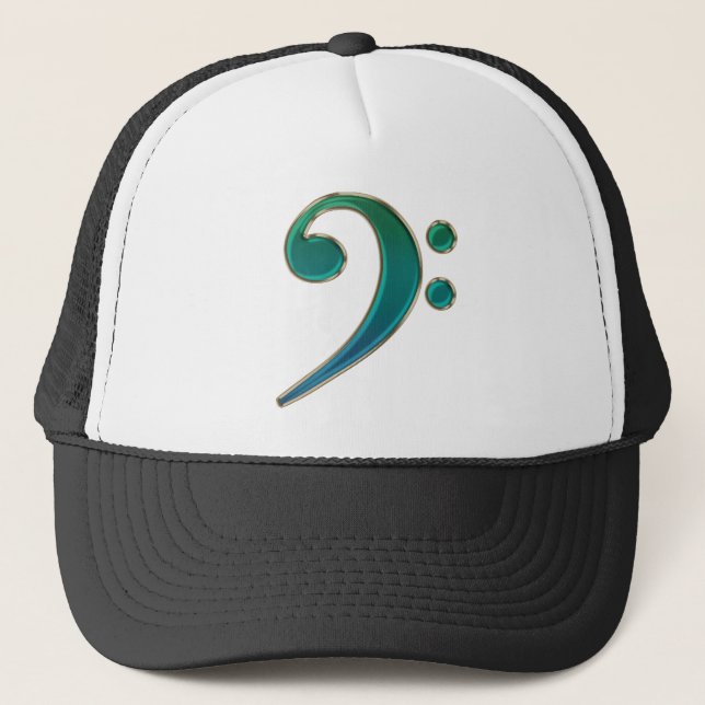 Colorful Metallic Bass Clef Music Hat (Front)