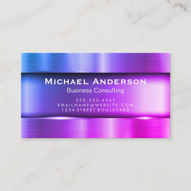 Colorful Metallic  Business Card (Front)