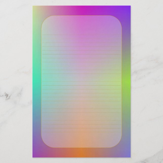 "Colorful Metallic" Fine Lined Stationery (Front)