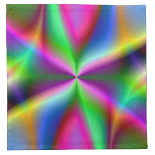 Colorful Metallic Fractal Luster Cloth Napkin