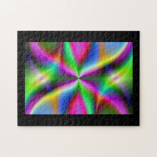 Colorful Metallic Fractal Luster Jigsaw Puzzle