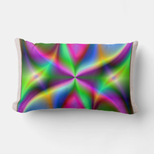 Colorful Metallic Fractal Luster Lumbar Pillow