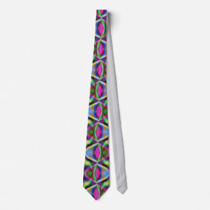 Colorful Metallic Fractal Luster Neck Tie