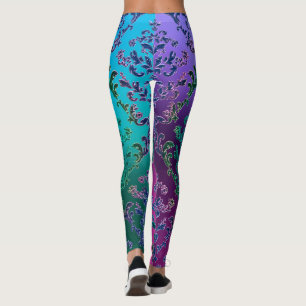 Colorful Metallic Lace Leggings