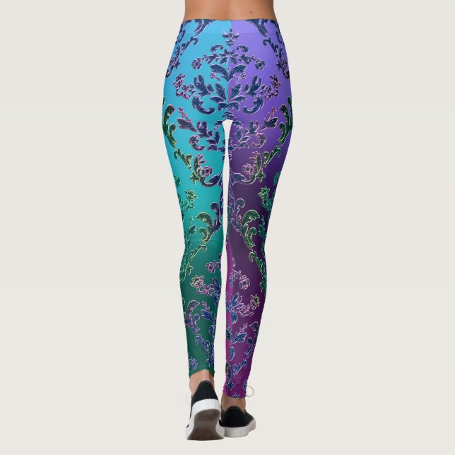 Colorful Metallic Lace Leggings (Back)
