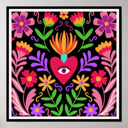 Colorful Mexican Art Design Poster