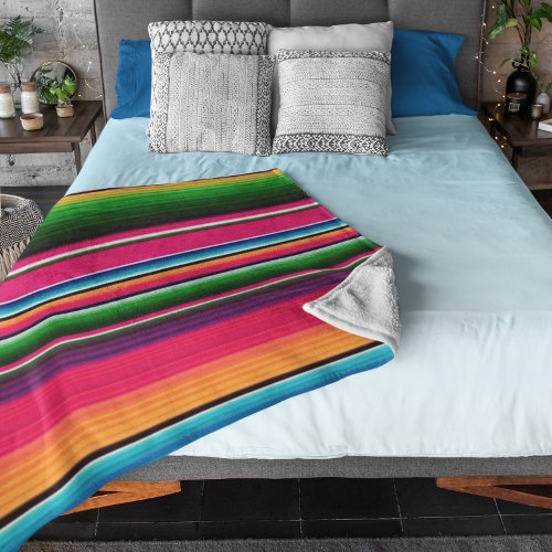 Colorful Mexican Blanket Rainbow Spanish Blanket