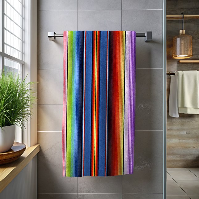 Colorful Mexican Blanket Stripes Rainbow Towel (Creator Uploaded)