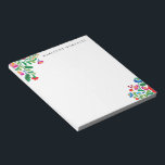 Colorful Mexican Embroidery Custom Name Notepad<br><div class="desc">A colorful accent motif of florals inspired by the embroidery of native Mexican artisans and your name in elegant type makes this personalized note pad an easy choice for keeping on a well-styled desk.</div>