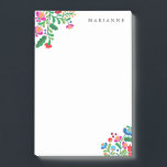 Colorful Mexican Embroidery Custom Name Notepad<br><div class="desc">A colorful accent motif of florals inspired by the embroidery of native Mexican artisans and your name in elegant type makes this personalized note pad an easy choice for keeping on a well-styled desk.</div>