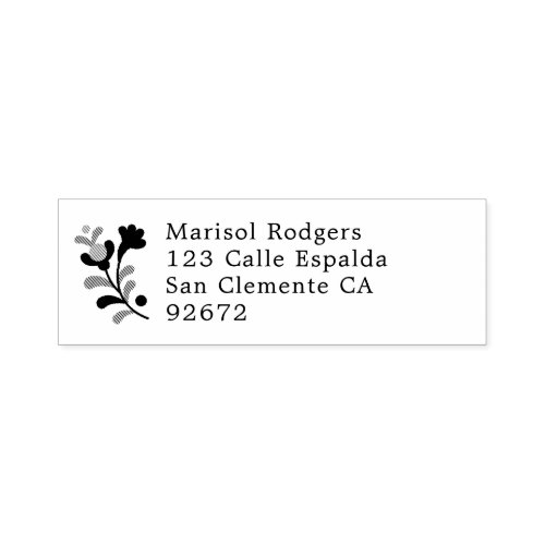 Colorful Mexican Embroidery Floral Self_inking Stamp