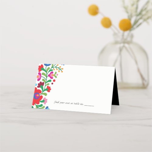 Colorful Mexican Embroidery Table Assignment Place Card