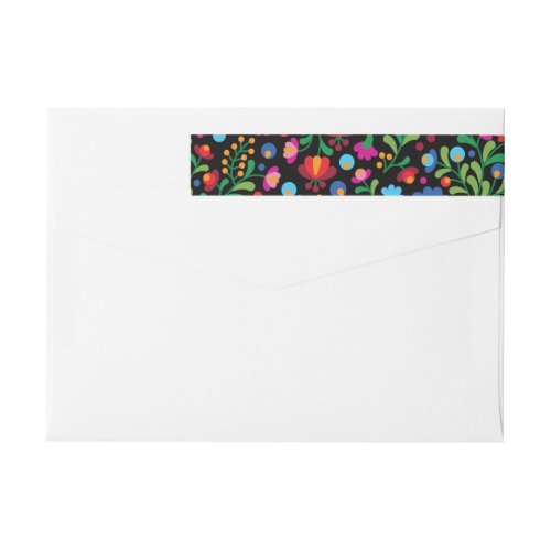 Colorful Mexican Embroidery Wrap Address Label