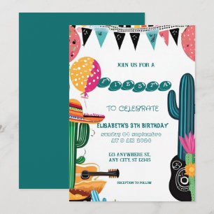 Colorful Mexican Fiesta Birthday  Invitation