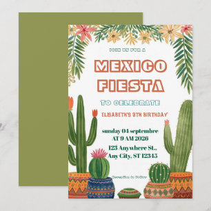 Colorful Mexican Fiesta Birthday Invitation